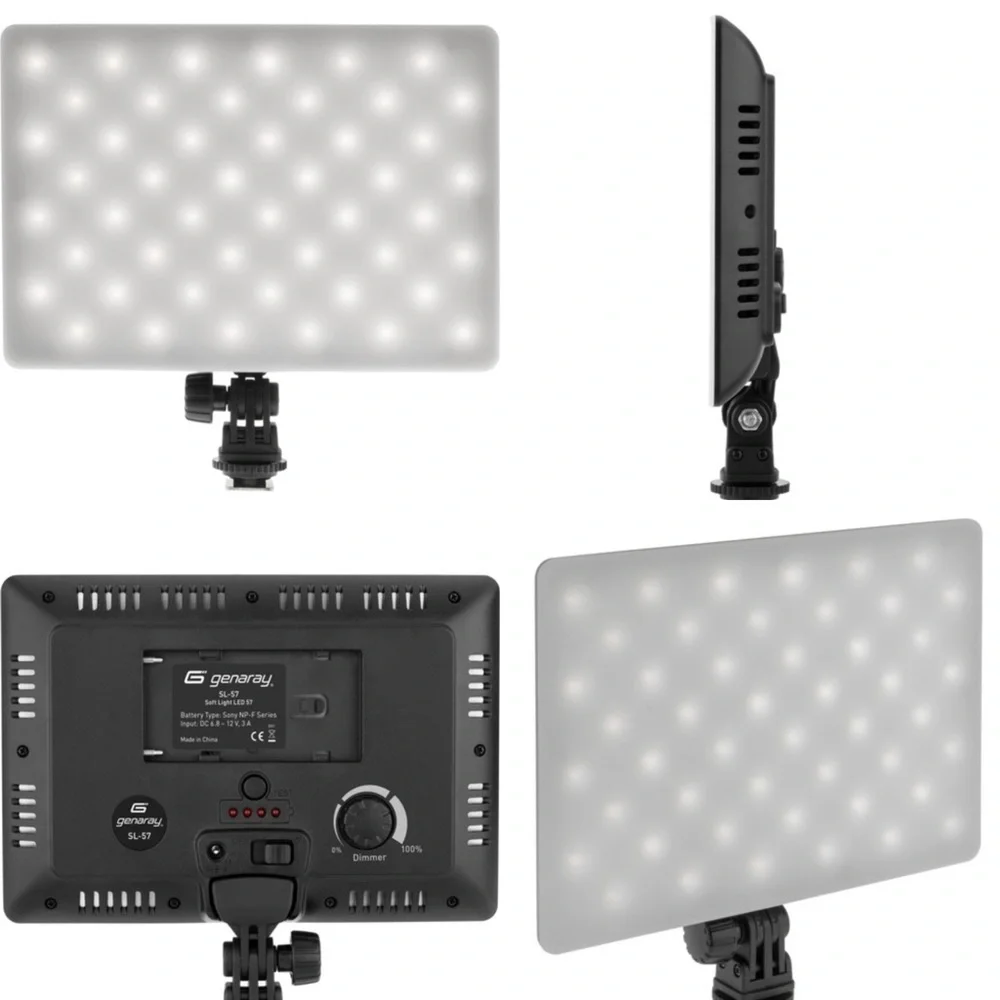 NWT Genaray SL-57 LED Video Light + Magnus Micropod Tabletop Tripod Lighting Set